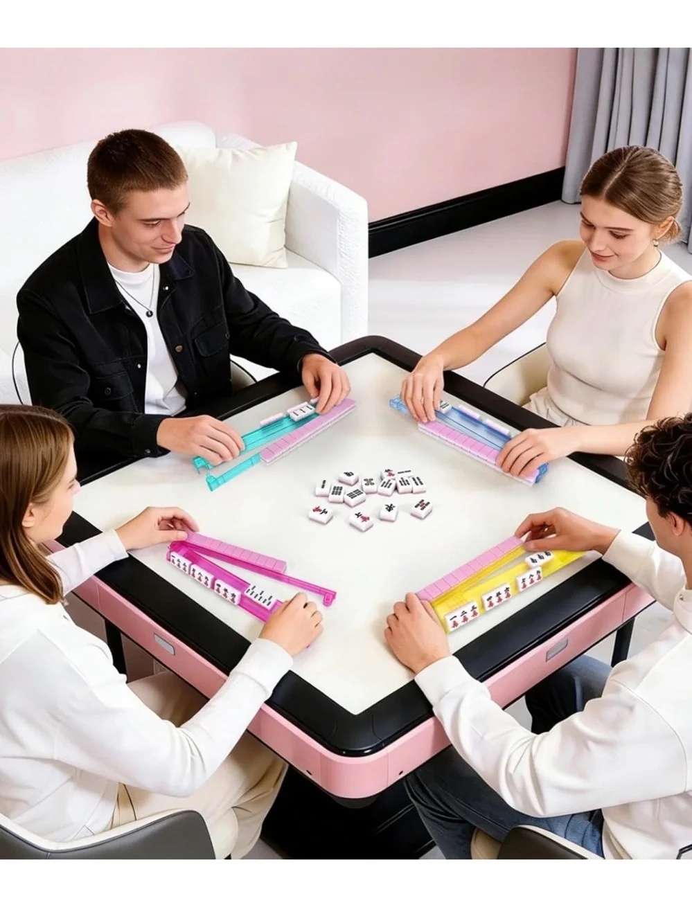 NWT Clear Mahjong Tile Racks - Clear Plastic Set